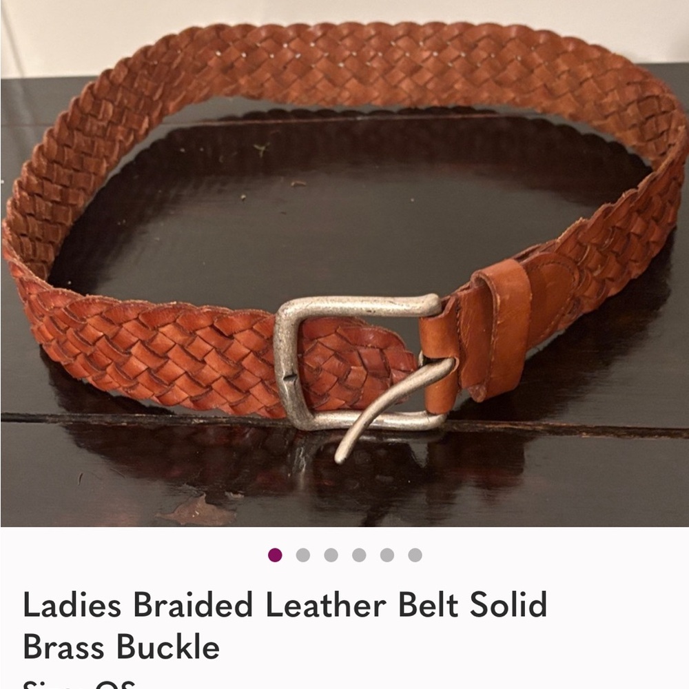 Braided Leather Belt with Siolid Brass Buckle